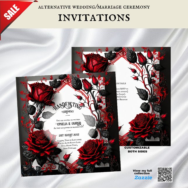 ROSES GOTHIQUES TRAITANT DES INVITATIONS DE CÉRÉMO (Créateur téléchargé)