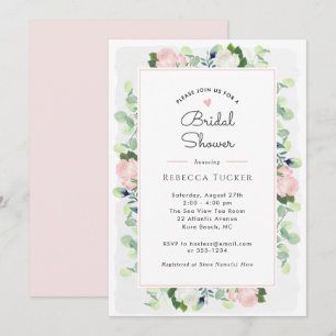 Roses Greenery Boho Brautparty Einladung