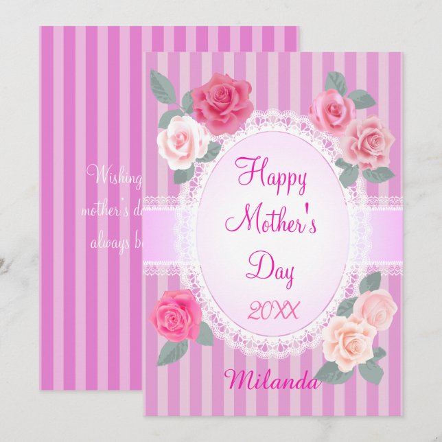Roses Happy Mother Day Karte (Vorne/Hinten)