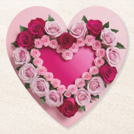 Roses Heart Shaped Untersetzer Set