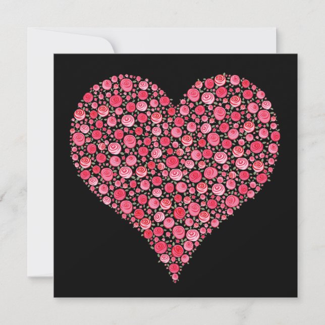 Roses Heart Verlobung Hochzeit Party Einladung (Vorderseite)