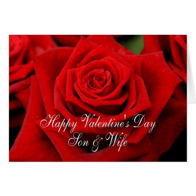 Roses Heureuses Saintes-Valentin Fils et Femme (Devant horizontal)