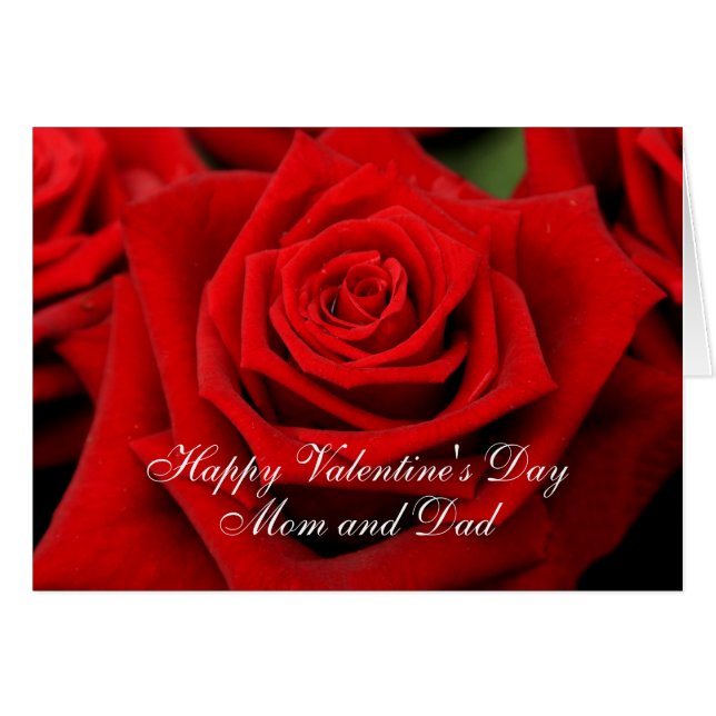 Roses Heureuses Saintes-Valentin Maman et Papa (Devant horizontal)