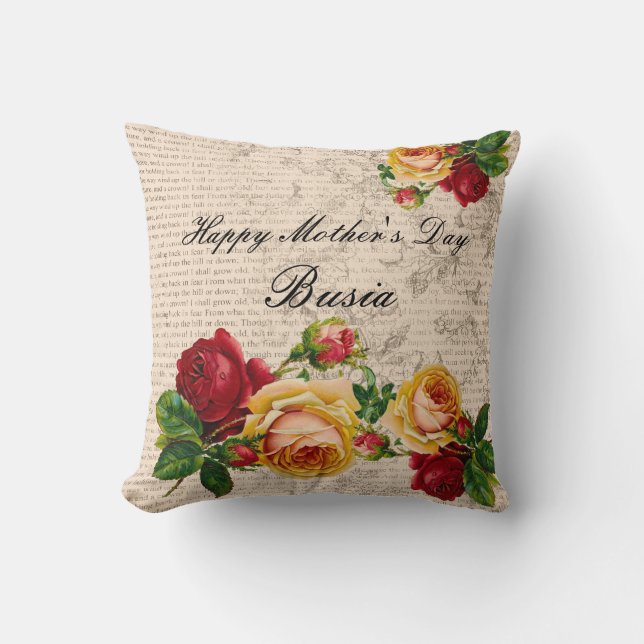 Roses heureux de cru de coussin de Busia du jour (Recto)