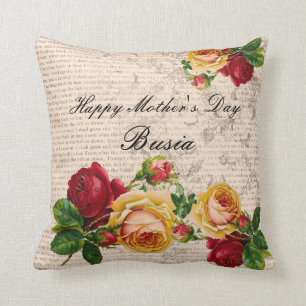 Roses heureux de cru de coussin de Busia du jour