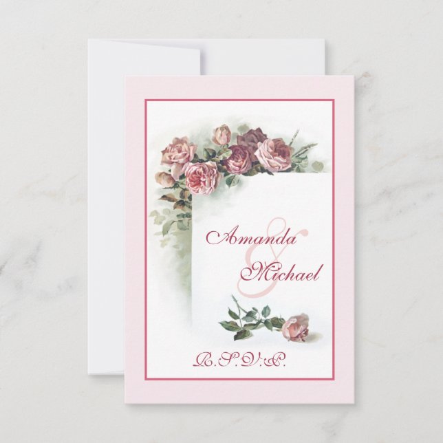 Roses Hochzeit RSVP Karte (Vorderseite)