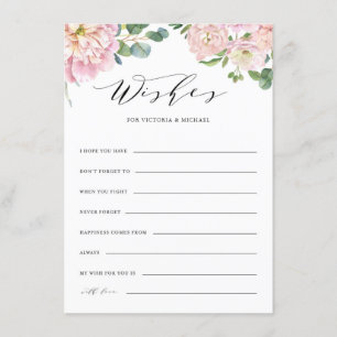 Roses Hochzeitsempfehlung und Wunschkarte in Rosa Begleitkarte