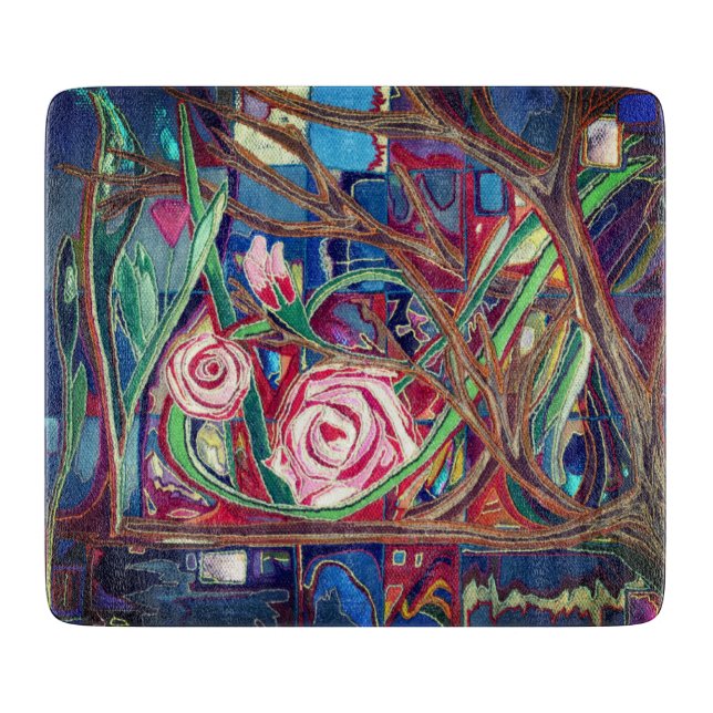 Roses, in the garden schneidebrett (Vorderseite)