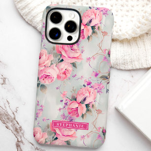 Roses Individuelle Name Blues Pink Roses iPhone 16 Pro Max Hülle