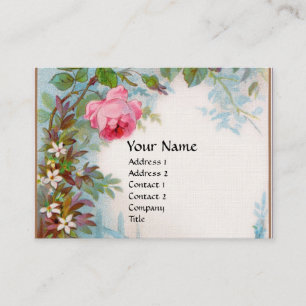 ROSES & JASMINES MONOGRAM GEM gelbes Leinen Visitenkarte
