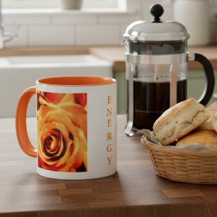 Roses Jaune Énergie Tasse Bicolore 11oz Orange