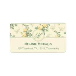 Roses jaunes étiquettes de adresse à fleurs romant