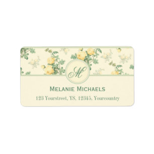 Roses jaunes étiquettes de adresse à fleurs romant