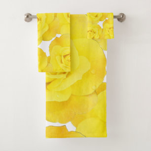 Roses Jaunes Fleurs Florales Or Blanc Motifs