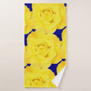 Roses Jaunes Fleurs Or Flore Modèle Marine Bleu
