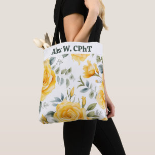 Roses jaunes personnalisées et Sac fourre-tout de