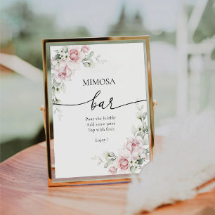 Roses Mimosa Bar Sign Sockelschild