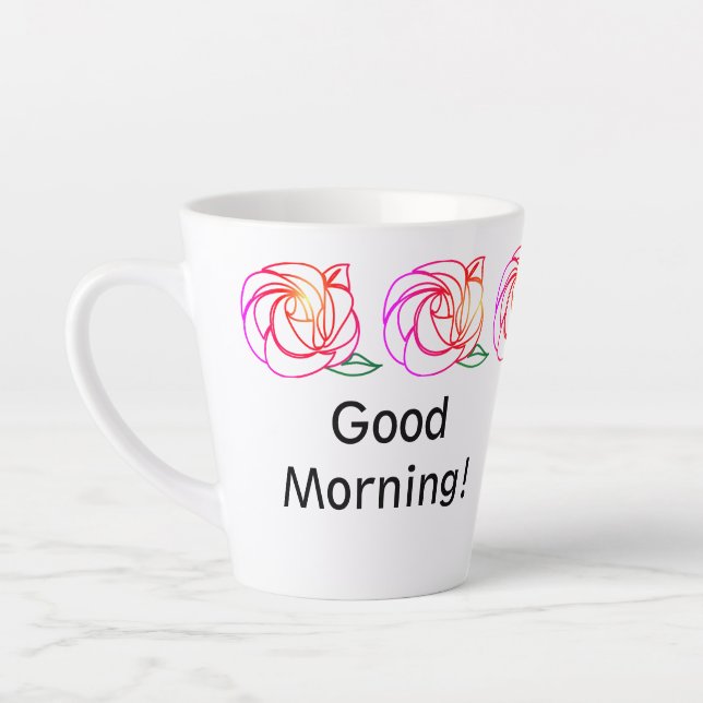 Roses modernes - Latte Mug personnalisé (Gauche)