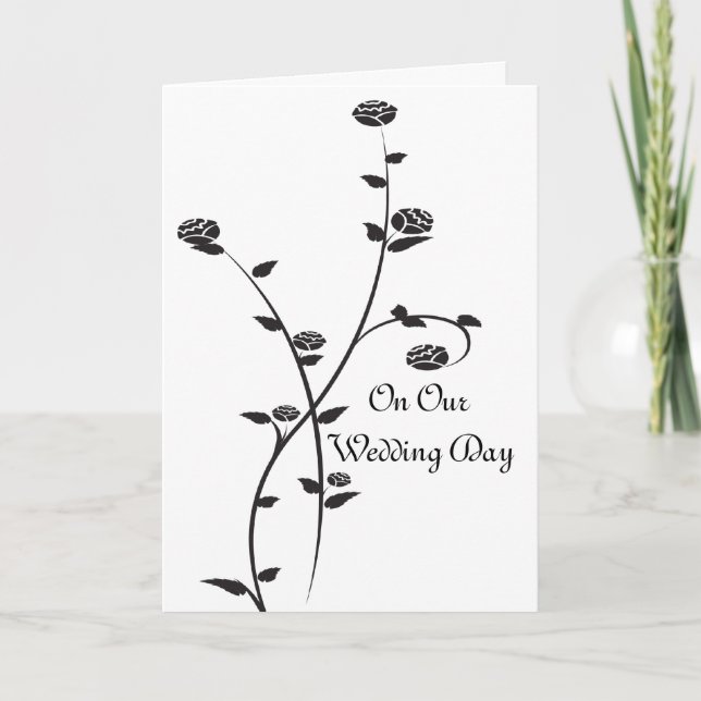 Roses noires et blanches sur notre carte de jour d (Devant)