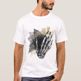Roses noirs avec main squelettique T-shirt gothiqu
