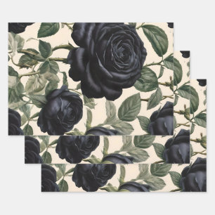 Roses Noirs Et Feuilles Verts,