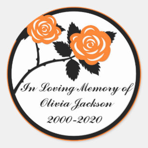 Roses noirs orange personnalisable autocollants sy
