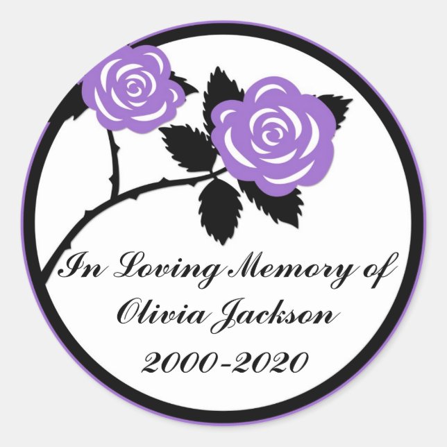 Roses noirs violet personnalisable autocollants sy (Devant)