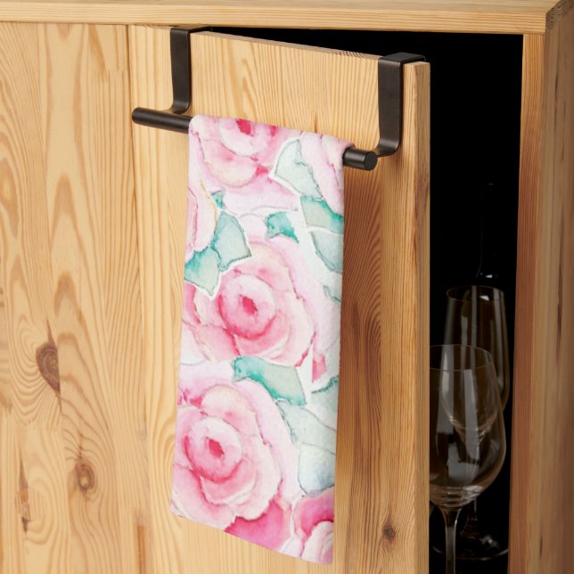 Roses paño de cocina geschirrtuch (Drittel gefaltet)
