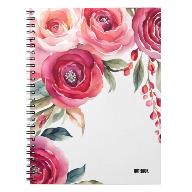 Roses peints | Journal carnet (Devant)
