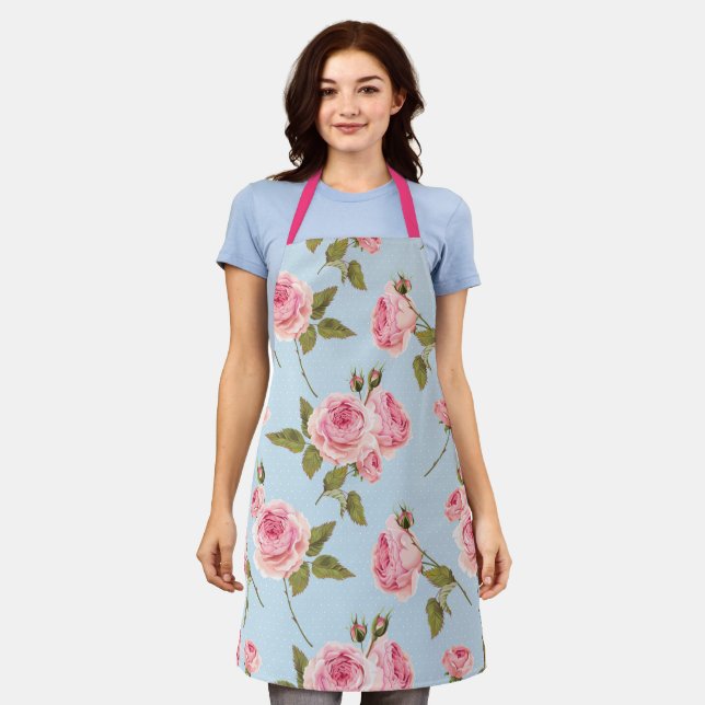 Roses & Polka Dots Pattern Schürze (Getragen)
