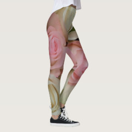 Roses romantiques Fleurs roses douces Leggings flo