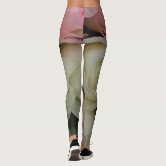 Roses romantiques Fleurs roses Leggings floraux (Dos)