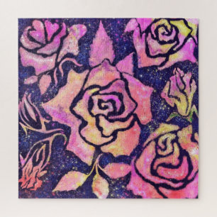 Roses Romantiques Puzzle - Peinture Artistique