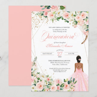Roses Roses Blues Quinceanera Feier Einladung