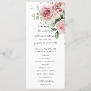 Roses Roses Blumengrün Hochzeit Programm