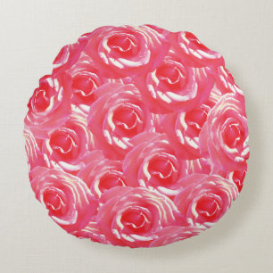 Roses roses, Bouquet, Photo Coussin rond