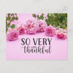 Roses roses Carte de remerciements sur arrière - p