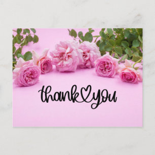 Roses roses Carte de remerciements sur arrière - p