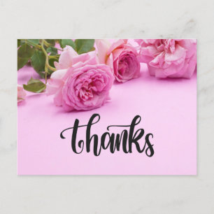 Roses roses Carte de remerciements sur arrière - p