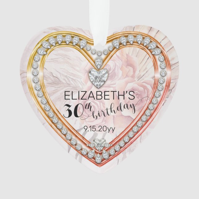 Roses roses |Diamants 30e anniversaire Keepsaké Or (devant)