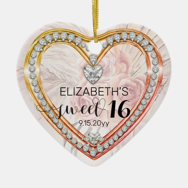 Roses roses |Diamonds Sweet 16 Keepsaké Ornement (Devant)