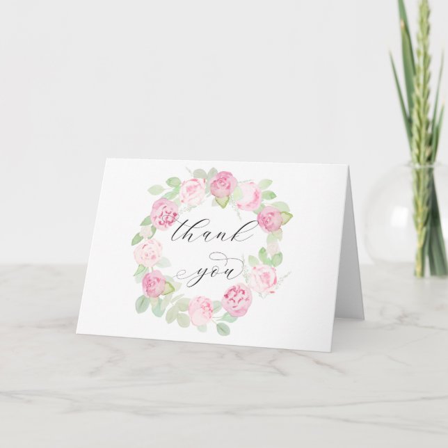 Roses roses et Cartes de remerciements (Devant)