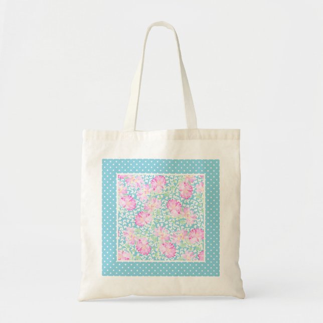 Roses roses, Papillons blancs, Sac fourre-tout Poi (Devant)