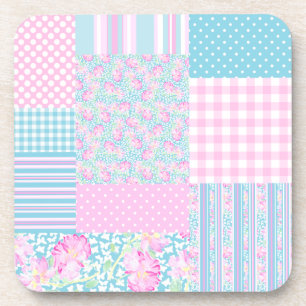 Roses roses, Papillons : Faux Dessous de verre en 