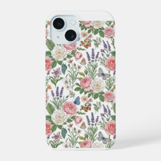 Roses roses pastel et papillon lavande vintage F