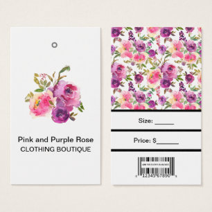 Roses roses personnalisées violet rose avec étique