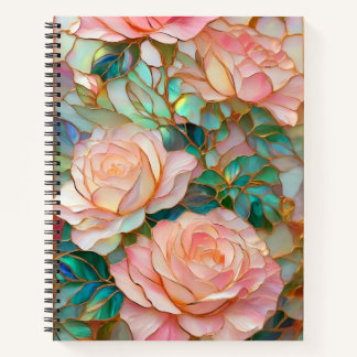 Roses roses romantiques Carnet en verre tendu