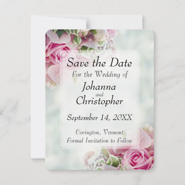 Roses roses rose Enregistrer la carte Mariage date (Devant)