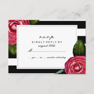Roses roses rose Floral Noir + Bande blanche RSVP
