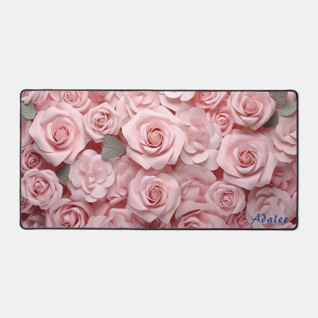 Roses roses rose personnalisées Pot de bureau fleu (Recto)